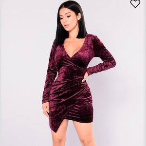 FASHION NOVA PLUM VELVET DRESS